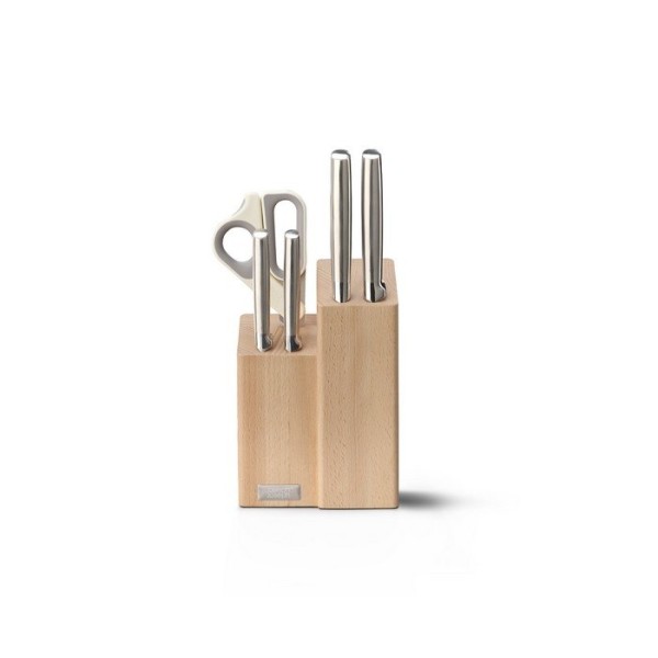 Ніжовий набір, JJ, Fusion Zestaw 4 noży + nożyczki w bloku 6el, для щоденної нарізки та кухні