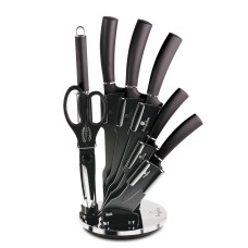 Набір кухонних ножів Berlinger Haus Metallic Line Carbon Pro BH-2685 у металевій підставці, 8 шт.