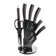 Набір кухонних ножів Berlinger Haus Metallic Line Carbon Pro BH-2685 у металевій підставці, 8 шт.