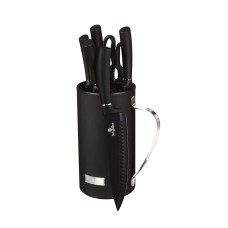 Zestaw noży kuchennych Berlinger Haus Black Silver BH-2480 z 7 elementami w stojaku