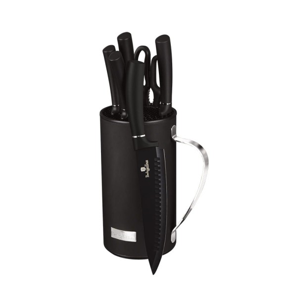Zestaw noży kuchennych Berlinger Haus Black Silver BH-2480 z 7 elementami w stojaku
