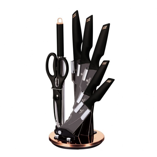 Набір кухонних ножів Berlinger Haus Black Rose Gold BH-2692, 8 предметів для дому та кухні