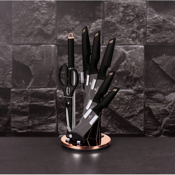 Набір кухонних ножів Berlinger Haus Black Rose Gold BH-2692, 8 предметів для дому та кухні
