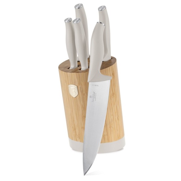 Zestaw noży kuchennych BerlingerHaus Sahara BH-2755, 5 szt. + stojak bambusowy
