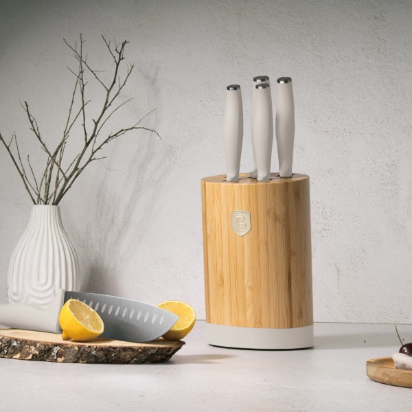 Zestaw noży kuchennych BerlingerHaus Sahara BH-2755, 5 szt. + stojak bambusowy