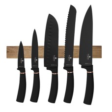 Набір кухонних ножів Berlinger Haus BH-2884 Black Rose з магнітною планкою для зберігання