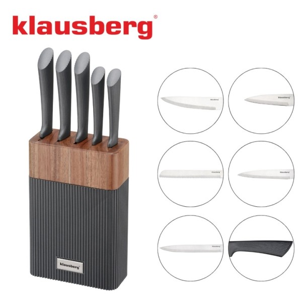 Zestaw noży kuchennych Klausberg KB-7979 (blok akacjowy)