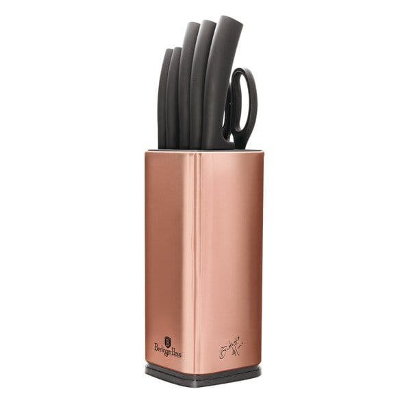 Набір кухонних ножів Berlinger Haus Copper Metallic Line BH-2401 у підставці для зручного зберігання