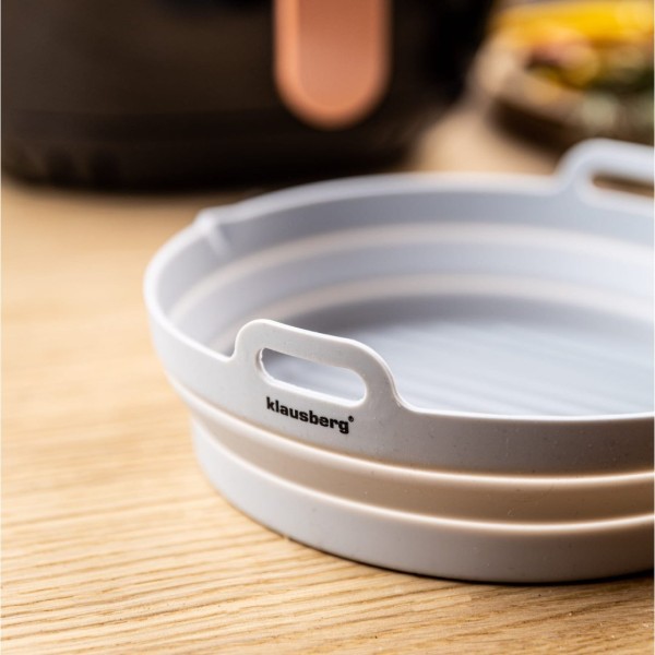 Zestaw wkładów silikonowych Klausberg KB-7789 do frytkownicy beztłuszczowej 20 cm okrągły składany 2 sztuki