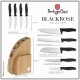 Набір кухонних ножів Berlinger Haus Black Rose BH-2760 у бамбуковому блоці для зручного зберігання, 10 предметів