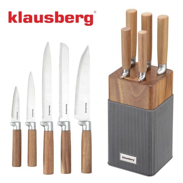 Zestaw noży kuchennych Klausberg KB-7983 (blok akacjowy)