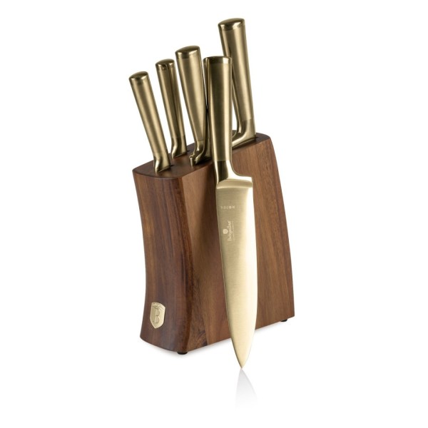 Zestaw noży kuchennych Sahara Collection BH-3125, 5 szt., blok akacjowy