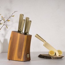 Zestaw noży kuchennych Sahara Collection BH-3125, 5 szt., blok akacjowy