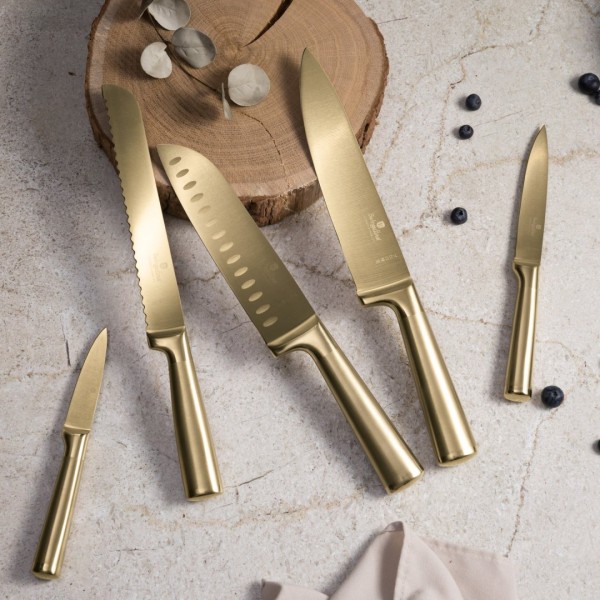 Zestaw noży kuchennych Sahara Collection BH-3125, 5 szt., blok akacjowy