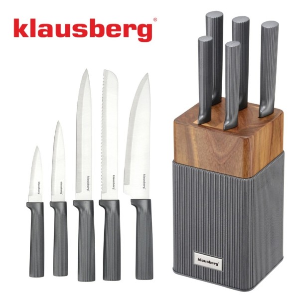 Zestaw noży kuchennych Klausberg KB-7982 (blok z akacji)