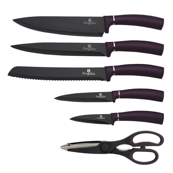 Zestaw noży kuchennych Berlinger Haus Purple Eclipse BH-2584 w stojaku 7 elementów