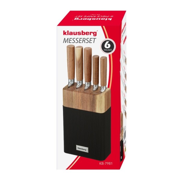 Zestaw noży kuchennych Klausberg KB-7981 (blok akacjowy)