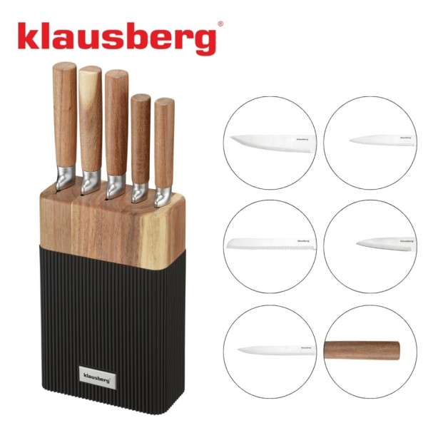 Zestaw noży kuchennych Klausberg KB-7981 (blok akacjowy)