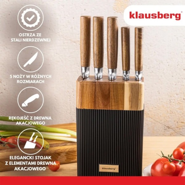 Zestaw noży kuchennych Klausberg KB-7981 (blok akacjowy)