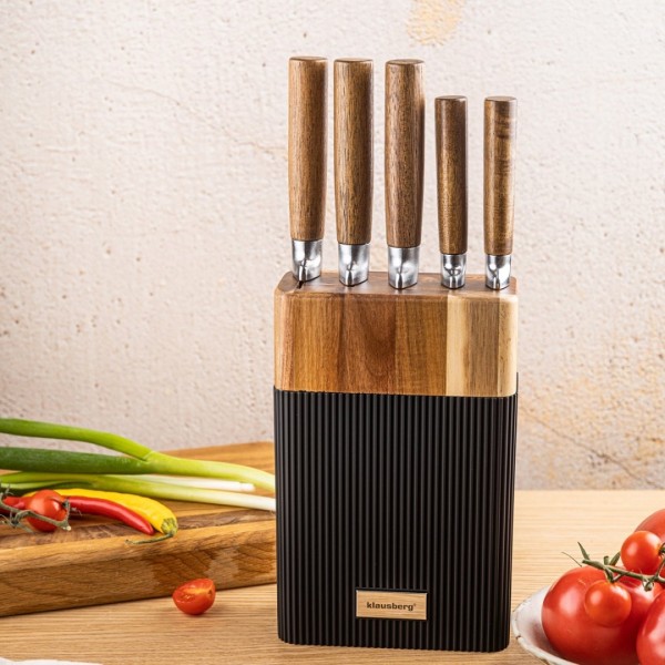 Zestaw noży kuchennych Klausberg KB-7981 (blok akacjowy)