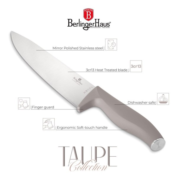 Zestaw noży kuchennych Berlinger Haus Taupe BH-3122 w bloku bambusowym 10 elementów