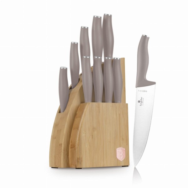 Zestaw noży kuchennych Berlinger Haus Taupe BH-3122 w bloku bambusowym 10 elementów