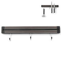 Магнітна планка Hendi 820209 для ножів, 300 мм, з гачками — кріплення на стіну для кухні