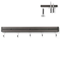 Магнітна планка Hendi 820308 для ножів, довжина 450 мм, з гачками — кріплення на стіну