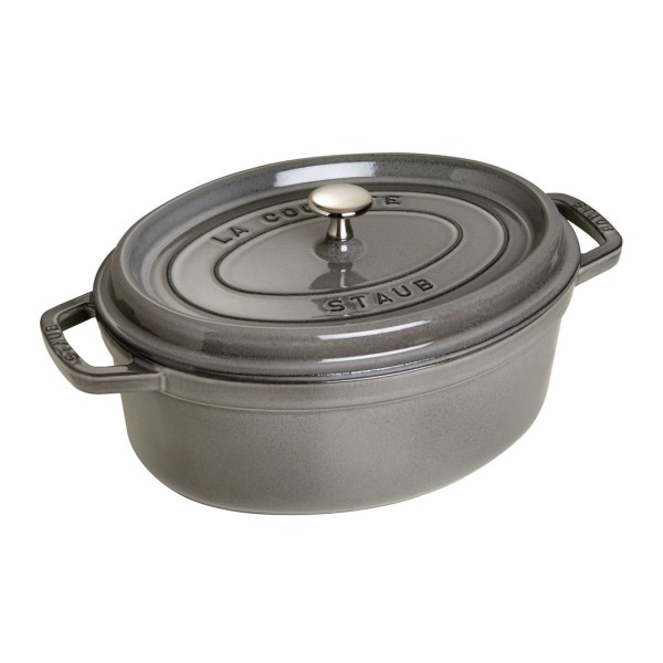 garnek żeliwny STAUB La Cocotte owalny 4,2 l do pieczenia i duszenia, grafitowy