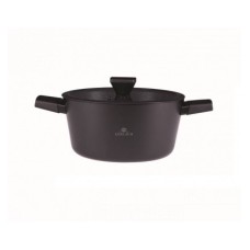 Garnek aluminiowy GRANITEX 340R 24cm 4,4L z powłoką Ilag i pokrywką – idealny do gotowania codziennego