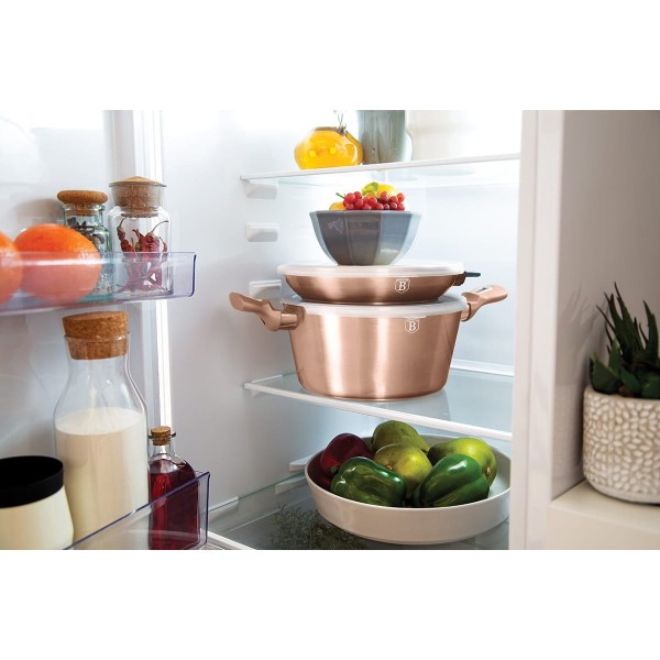 Набір каструль Berlinger Haus Metallic Line Rose Gold BH-7051, 6 предметів, для кухні