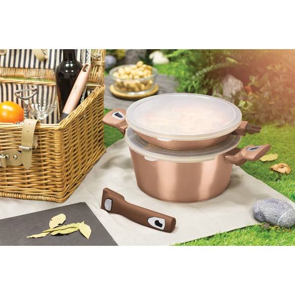 Набір каструль Berlinger Haus Metallic Line Rose Gold BH-7051, 6 предметів, для кухні