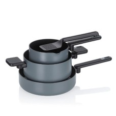 Zestaw garnków, KELA, Mira, 5 elementów, ciemny szary