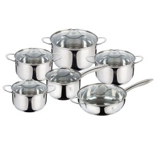 Komplet garnków Berlinger Haus Silver Jewellery BH-6661 stalowy 12 elementów do kuchni