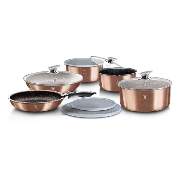 Komplet garnków Berlinger Haus Copper Metallic Line BH-1591 do wyposażenia kuchni tytanowy