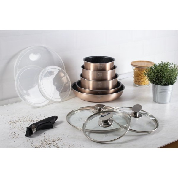 Komplet garnków Berlinger Haus Copper Metallic Line BH-1591 do wyposażenia kuchni tytanowy