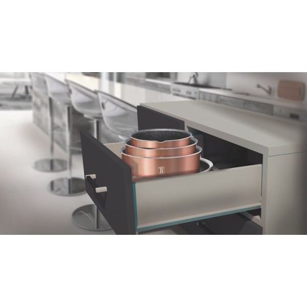 Komplet garnków Berlinger Haus Copper Metallic Line BH-1591 do wyposażenia kuchni tytanowy