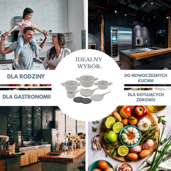 Zestaw garnków, Klausberg KB-7967, 12 elementów, powłoka marmurkowa, do kuchni