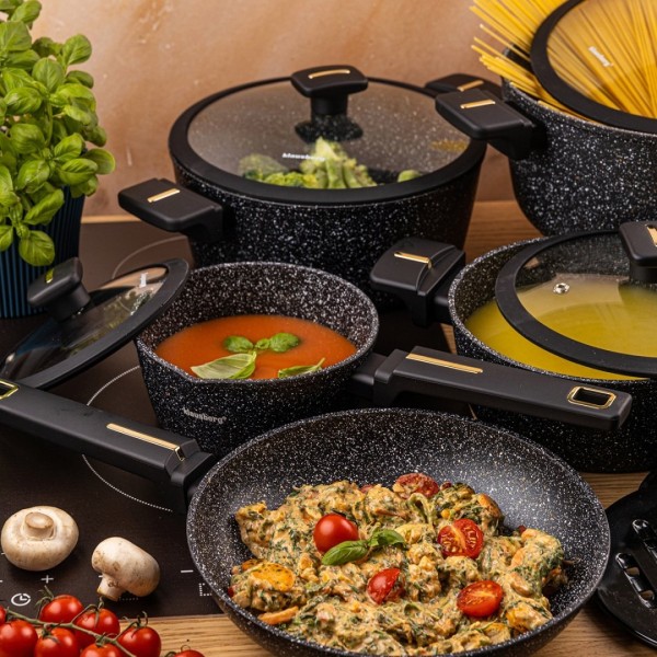 Zestaw garnków Klausberg KB-7968, 12 elementów, powłoka marmurkowa