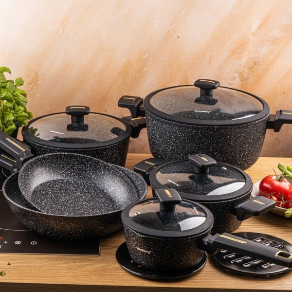 Zestaw garnków Klausberg KB-7968, 12 elementów, powłoka marmurkowa