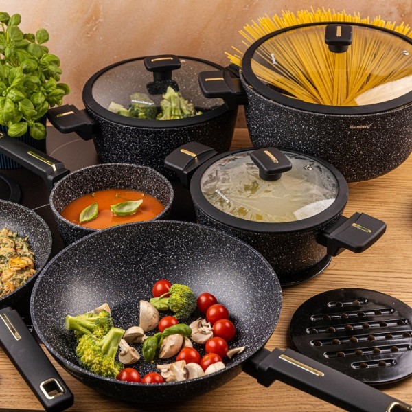 Zestaw garnków Klausberg KB-7968, 12 elementów, powłoka marmurkowa