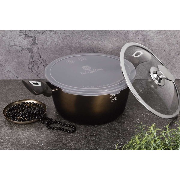Набір каструль Berlinger Haus Metallic Shiny Black BH-6615 для готування різноманітних страв дома