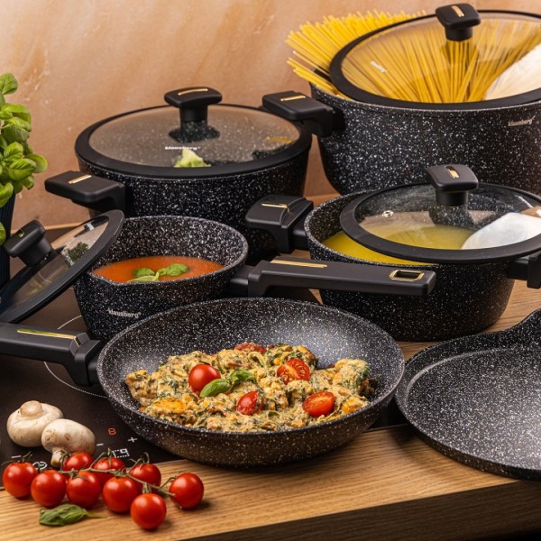 Zestaw garnków Klausberg KB-7966, 12 elem., powłoka marmurkowa, do kuchni