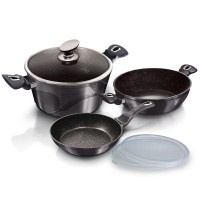 Komplet garnków Berlinger Haus Carbon Pro BH-6905 z powłoką granitową 6 elementów do kuchni
