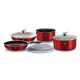 Komplet garnków Berlinger Haus Click & Cook Metallic Line Burgundy 9 elementów