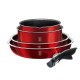 Komplet garnków Berlinger Haus Click & Cook Metallic Line Burgundy 9 elementów