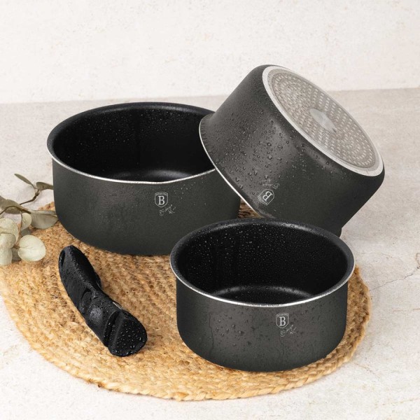 Zestaw garnków Berlinger Haus BH-8252 Antracite 12 el. do codziennego gotowania