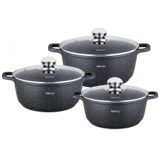 Komplet garnków Kinghoff KH-1606 3 sztuki 2,3 4,5 6,5L do kuchni