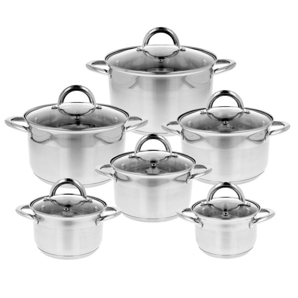 Komplet garnków Brunbeste BB-2152 stalowy 12 elementów do kuchni