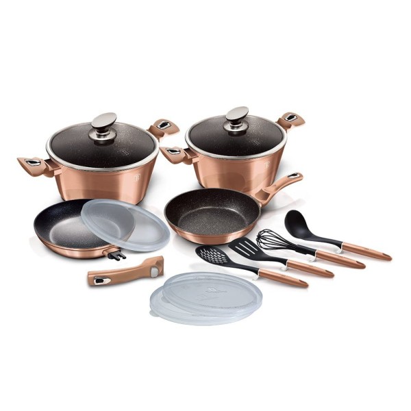 Komplet garnków Berlinger Haus Metallic Line Rose Gold 13 el. do kuchni
